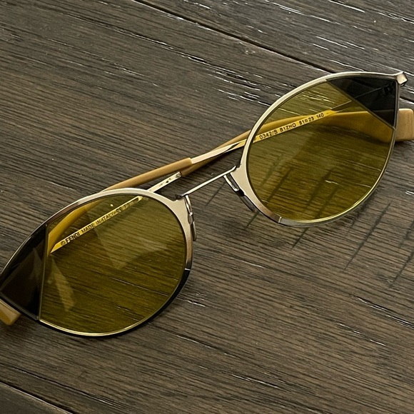 Fendi Accessories - Fendi 51mm Gold Cat Eye Sunglasses with Yellow Lenses